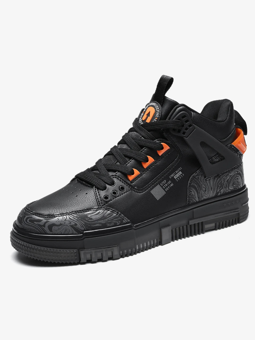 Street Skate 3.0 Shadow Black Mid Top Premium Flat Sole Sneakers